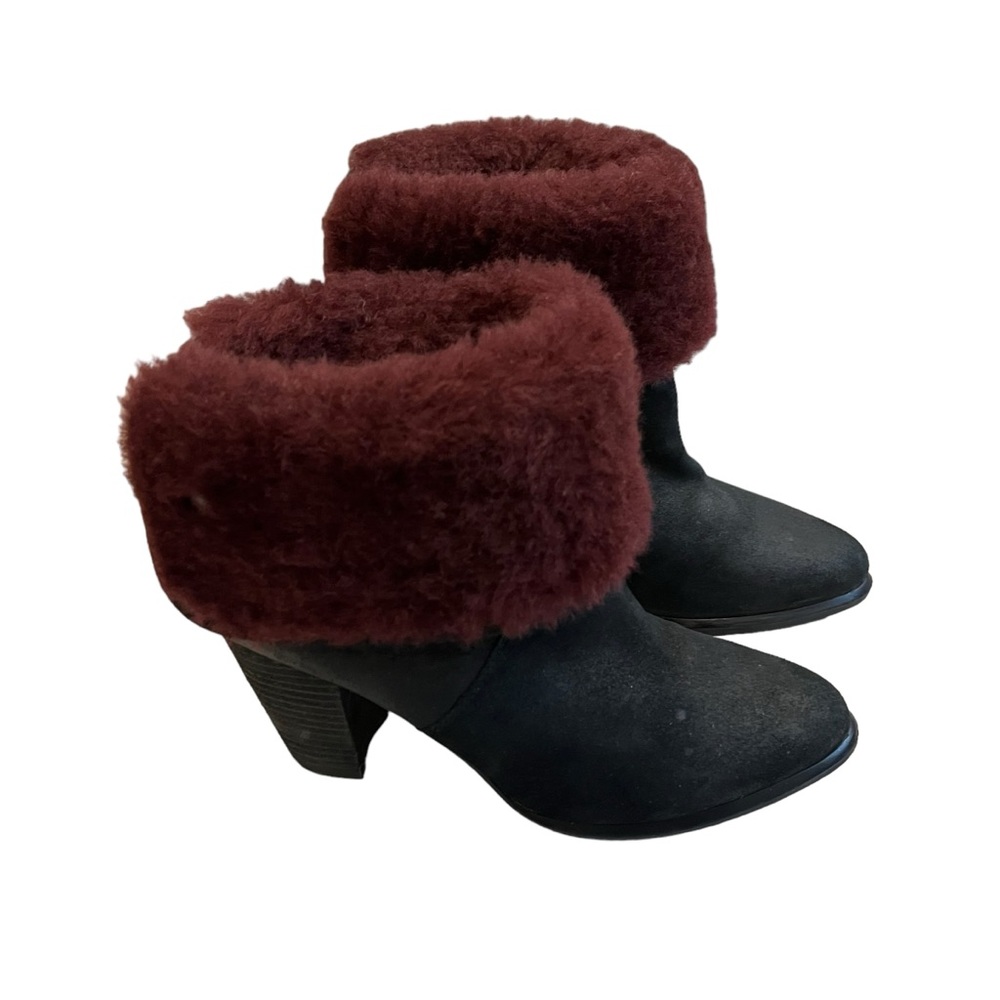 Ugg Layna Shearling Lined Foldable Cuff Black Nub… - image 7